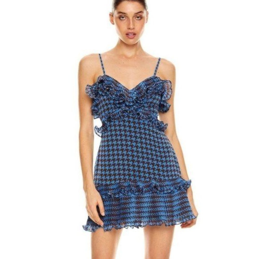 NWT La Maison Talulah Sparks Fly Houndstooth Dress L